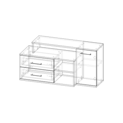 Тумба ТВ №1 МДФ гл (1100*570*360мм), Белый/Белый гл