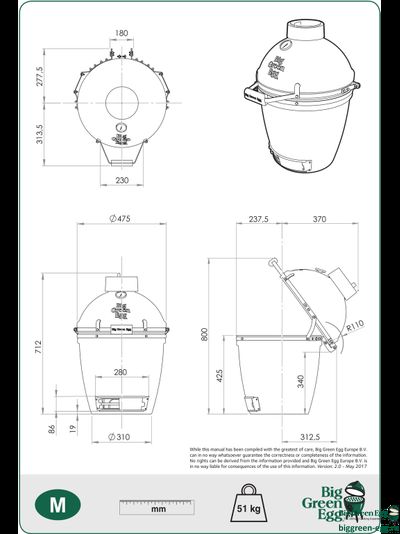 Гриль керамический BIG GREEN EGG M
