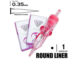 1 RLMT/0,35 mm - Round Liner Medium Taper "PINK DIAMOND"