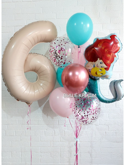 Сет "Принцесса Русалочка" (9 шариков + 1 цифра)