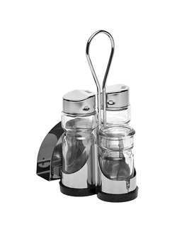 Набор для специй 4 предмета соль+перец+салфетница+ст.д/зубочисток, стекло, сталь, H=155, L=95, B=75 мм