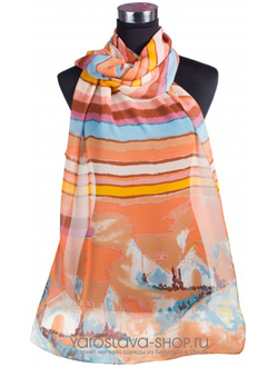 20135-2. Шифоновый шарф яркий мультиколор.