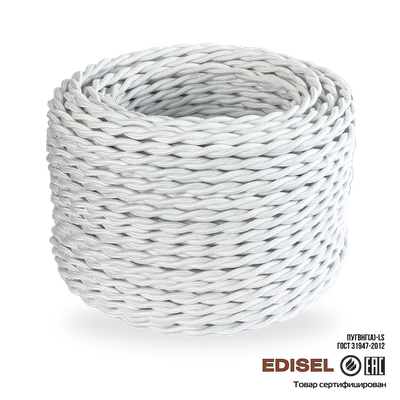 Ретро провод 2х2.5 белый бухта 50м