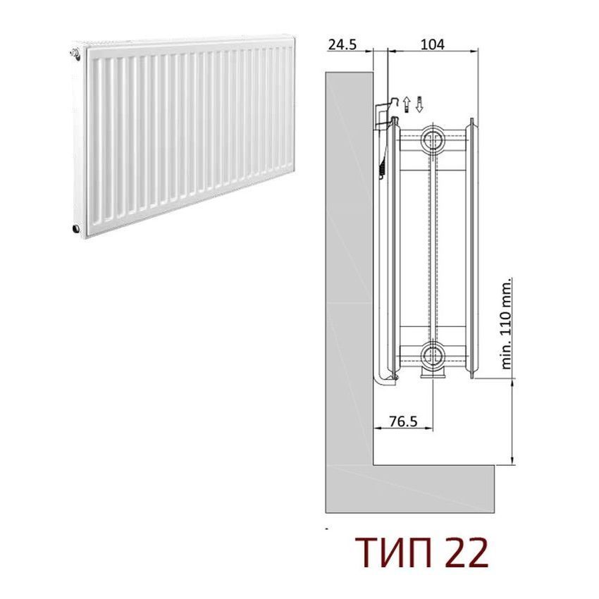 Стальные радиаторы отопления 22 типа