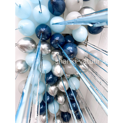 Шары под потолок "Ночное небо" с дождиком  (50 шт)