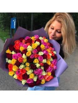 Букет розы кения микс (40см.)