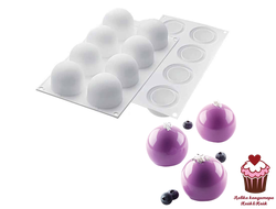 Форма для муссовых десертов Трюфель большой 8яч, силикон