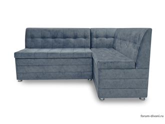 Кухонный Угловой диван "ФОРУМ-5МН" Стандартный велюр Серый, правый