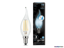 Gauss LED Filament Candle Tailed B60 Step Dimmable 7w 840 E14
