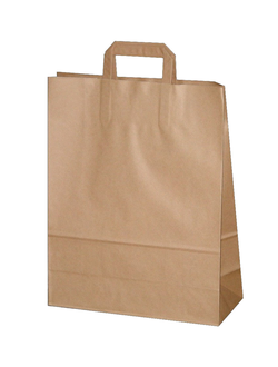 Пакет бумажный с плос. руч. (крафт), 240*140*280мм