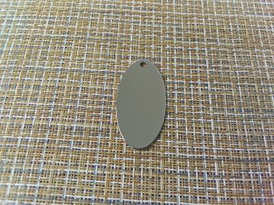 Подвеска кулон овал вертикальный мини 22x43 мм серебристый