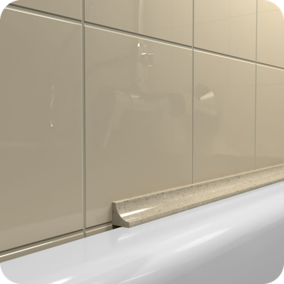 Акриловый плинтус бордюр для ванной BNV ГЛ12 Бежевый прямой