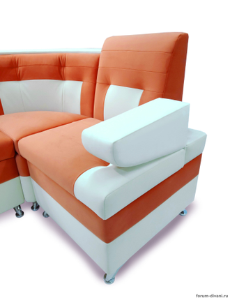 Кухонный Угловой диван "Форум-10", Велюр Ginger 036/001 Правый
