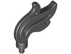 Minifigure, Plume Feather Triple Compact / Flame / Water with Small Pin, Black (64647 4647128 6344245)