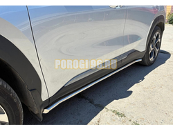 Защита штатного порога Папа Тюнинг d42 для Geely Atlas 2023-