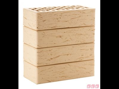 Облицовочный керамический кирпич ЛСР М150, 250х120х65 мм, бежевый Рустик