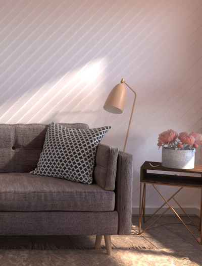 Гипсовая 3D панель "Рейка диагональная"