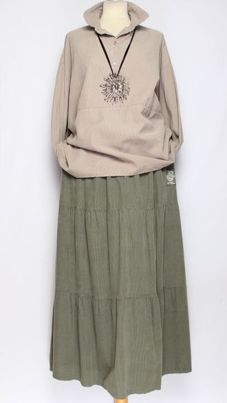 Рубашка "Вельветовая" серо-бежевая р.46-52