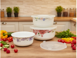 Набор салатников с крышкой