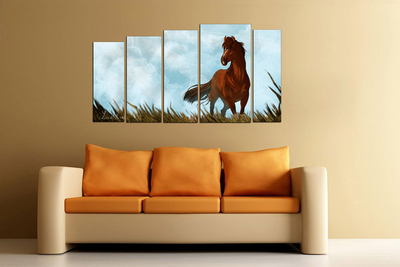 Модульная картина "Гордый мустанг"