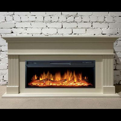 Линейный электрокамин Бруно SL с очагом Vision 42 LOG LED