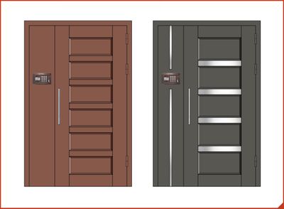 Двери с домофоном в подъезд 001