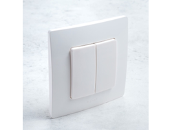 Радиовыключатель двухклавишный HiTE PRO LE-2 белый