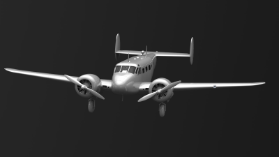 Сборная модель: (ICM 48181) Пассажирский самолет ВВС США C-45F/UC-45F