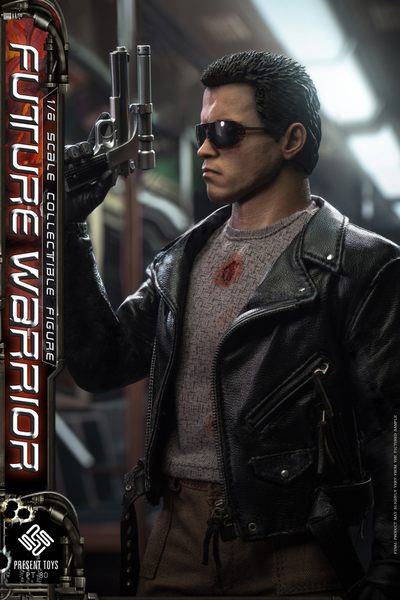 Терминатор Т-800 (Арнольд Шварценеггер) - Коллекционная фигурка 1/6 Future Warrior Leather version (PT-sp80) - PRESENT TOYS