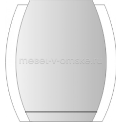 Зеркало на подложке из прозрачного стекла с полкой