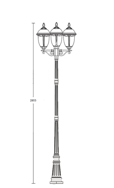 Садово-парковый светильник серии  St.Louis  L-3(2.0m)