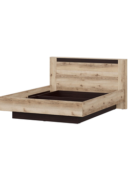 Прага Кровать двойная №3 1,4*2,0 Страйп Дуб Делано/Дуб Венге (без основания)