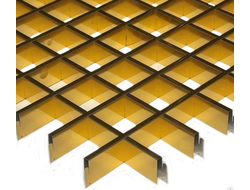 Потолок Грильято ячейка 150х150 цвет Золото 0,4мм,грильято золотой