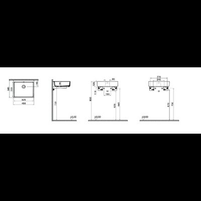 Прямоугольная раковина-чаша VitrA ArchiPlan, 45 см, цвет белый, 7403B003-0012