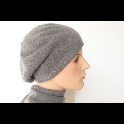 Вязаный шарф из кашемира Vizio Италия 9000 S серый