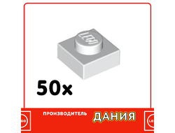 Plate 1 x 1, White (30240) / 50 шт.