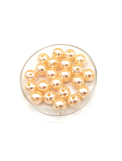 Бусины пластиковые под жемчуг 8 мм, цвет персиковый