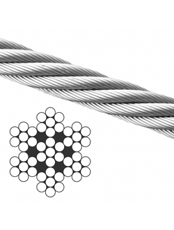 Трос нержавеющий 7х7, 4 мм
