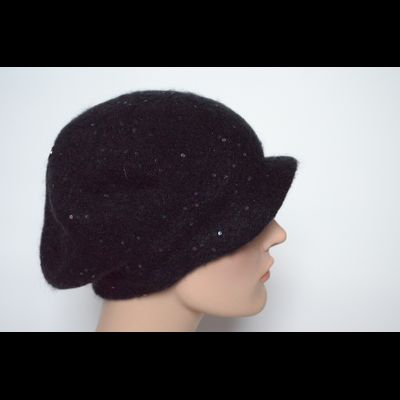 Кепка зимняя женская с пайетками Vizio Италия 6457 черная