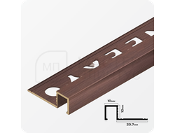 Профиль для плитки П-образный закладной латунный 10х10 мм NEEXY PVL31-05 ANTCL Антик медь светлая 2.7м