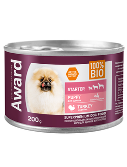 AWARD (Эворд) влажный корм (консерва) паштет для щенков до 4 месяцев, Индейка 200 г