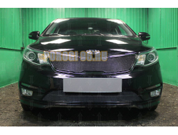 Защита радиатора KIA RIO 2015-2017 (Премиум) black верх PREMIUM