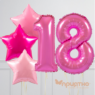 CЕТ ИЗ ВОЗДУШНЫХ ШАРОВ "ОТТЕНКИ ФУКСИИ"