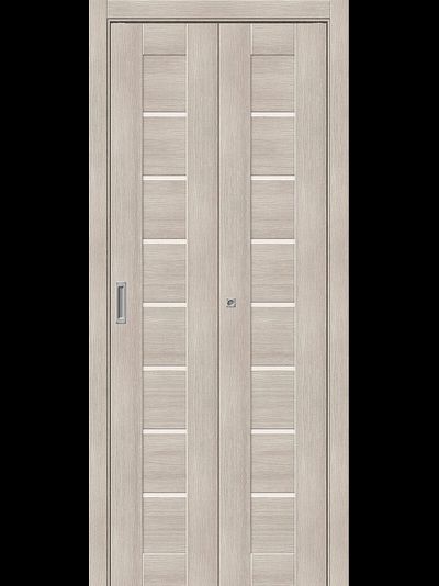 Дверь Складная - Б22 (Cappuccino Melinga - Дуб Беленый)