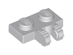 Hinge Plate 1 x 2 Locking with 2 Fingers on Side and 7 Teeth, Light Bluish Gray (50340 / 6266209)