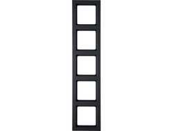 Рамка 5 постов Berker серия Q.3, антрацит бархат