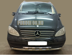 Защита переднего бампера двойная с перемычками d60 для Mercedes-Benz Vito (2005-2014)