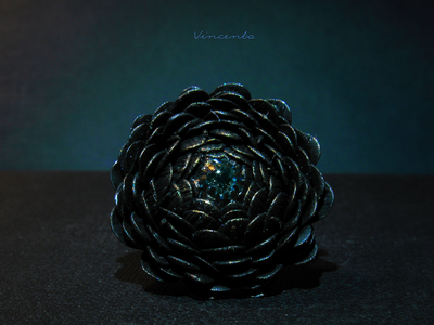 Кольцо-цветок в готическом стиле "Око Ворона", по мотивам сериала "Рейвенсвуд"