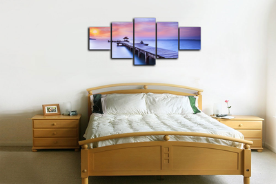 Модульная картина "Закат на причале"