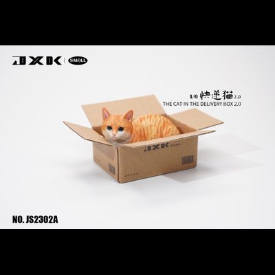 Котик в коробке (рыжий) - Коллекционная ФИГУРКА 1/6 scale The Cat In The Delivery Box 2.0 (JS2302A) - JXK